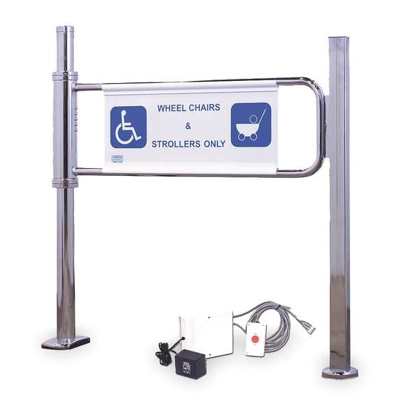 Turnstile Magnetic Locking Left Hand Gate, Brushed, 1-Way - 2041-S-ML