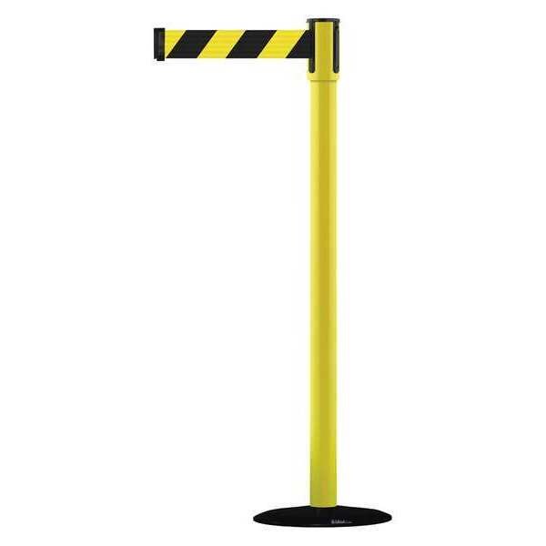 Tensabarrier Barrier Post with Belt, 7 1/2 ft Length, 38 in Post Height, No Legend - 890B-33-35-35-STD-NO-D4X-C