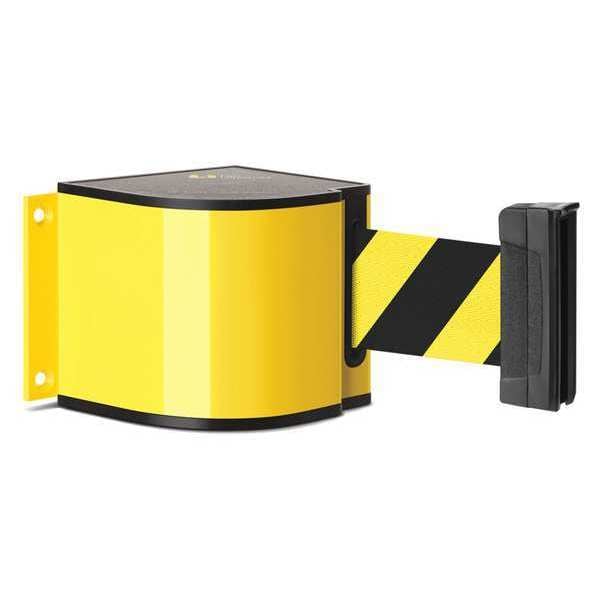 Lavi Industries Retractable Belt Barrier, Yellow, 24 ft Length, Powder Coated - 50-3015YL/24/SF