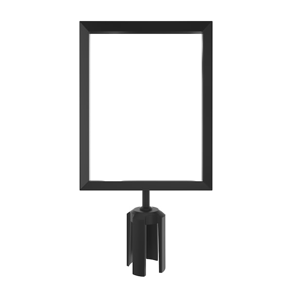 Montour Line Stanchion Sign Frame, Black, 8 1/2 in Length, Black, Indoor / Outdoor - HDSF-8511-V-BK