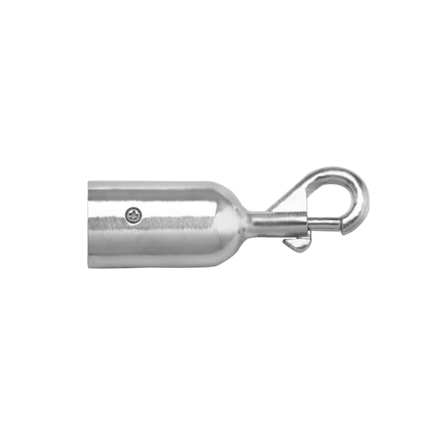 Queue Solutions 6' Velour Stanchion Rope, 1.5" diameter, Black, Satin Chrome Snap Ends - 245BK6-SESLSC