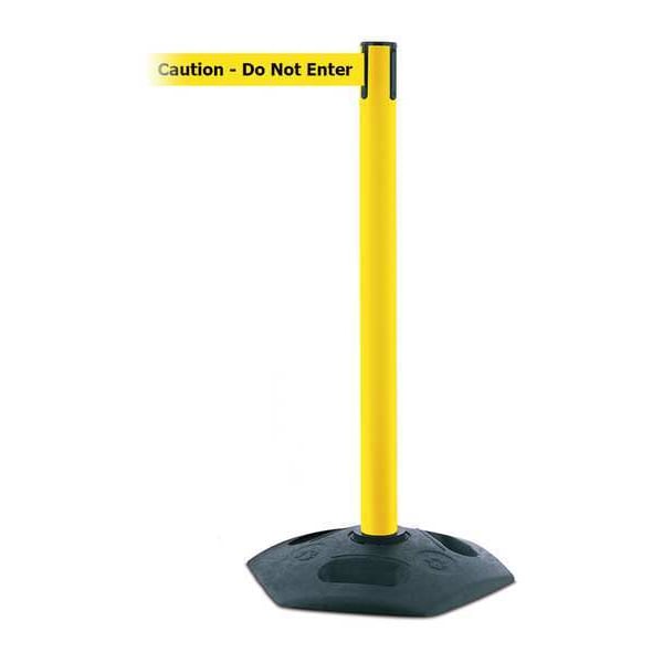 Tensabarrier Barrier Post with Belt, 7 1/2 ft Length, 38 in Post Height, Caution Do Not Enter - 886-35-STD-NO-YAX-C