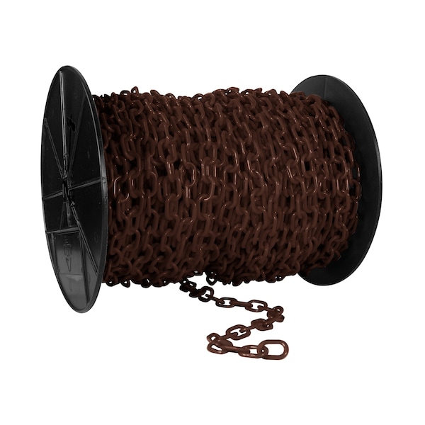 Mr. Chain 1" x 250' Brown Plastic Safety Chain - Reel - 10110