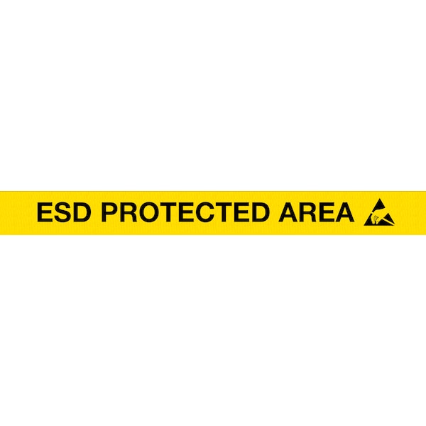 Queue Solutions SafetyPro 335, Orange, 20' Yellow/black ESD PROTECTED AREA Belt - SPRO335O-YBEPA200