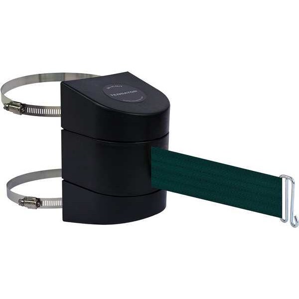 Tensabarrier Retractable Belt Barrier, Green, 24 ft Length, Black - 897-24-C-33-NO-G6X-A