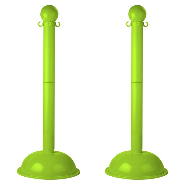 Mr. Chain Safety Green HD Stowable Stanchion, 2PK - 93614-2