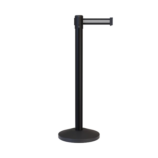 Montour Line Stanchion Belt Barrier Black Post 13ft. Bk/W H Belt - ES400-BK-BWH-130