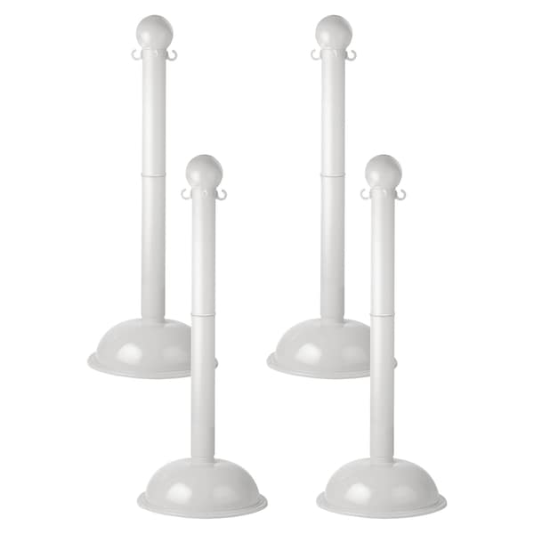 Mr. Chain White HD Stowable Stanchion, 6PK - 93601-4