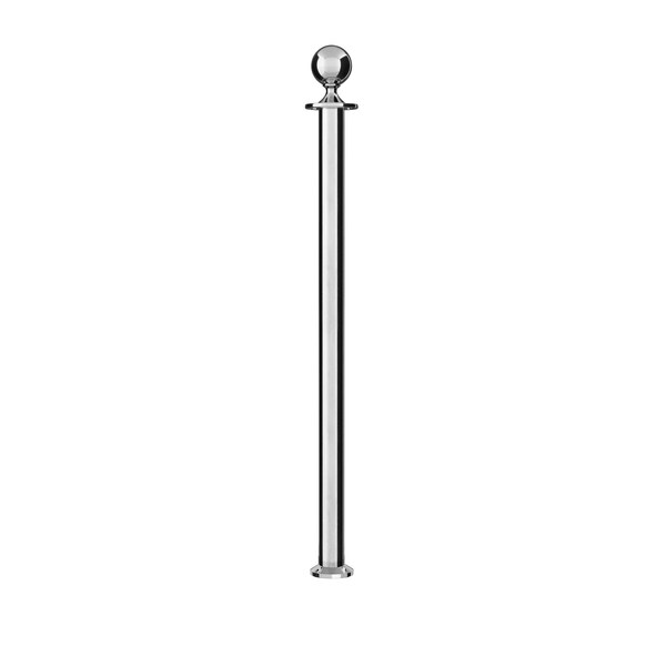 Montour Line Stanchion Post and Rope Fixed Base Pol.Steel Post Ball Top - SP400F-BA-PS