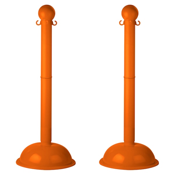 Mr. Chain Safety Orange HD Stowable Stanchion, 2PK - 93612-2