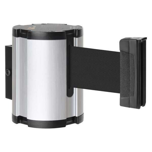 Lavi Industries Retractable Belt Barrier, Silver, 15 ft Length, Satin Aluminum - 50-41300SA/BK