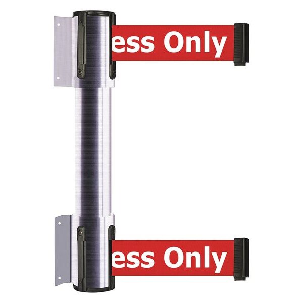 Tensabarrier Belt Barrier, Satin Chrome, 13 ft Length, 16 1/2 in Post Height, Authorized Access Only - 896T2-1S-MAX-RAX-C