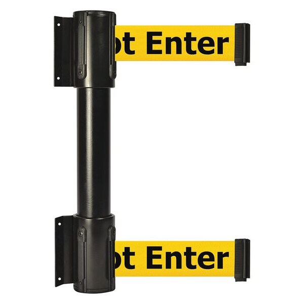 Tensabarrier Belt Barrier, Black, 13 ft Length, 16 1/2 in Post Height, Caution Do Not Enter - 896T2-33-MAX-YAX-C