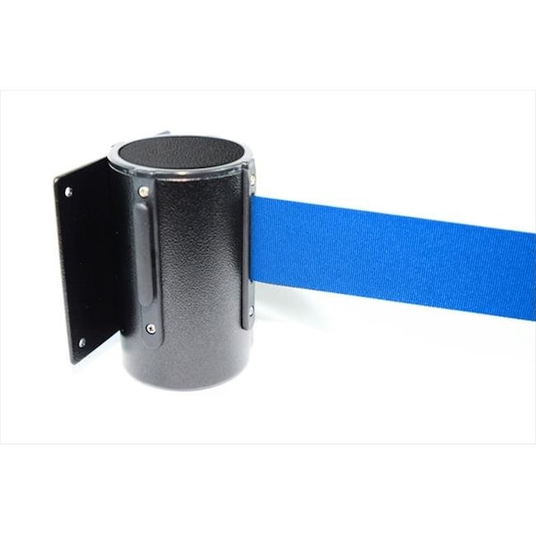 Vic Crowd Control Inc VIP Crowd Control 1402 8 ft. Dark Blue Belt Wall Mounted Belt Barriers - Black Finish - 1402