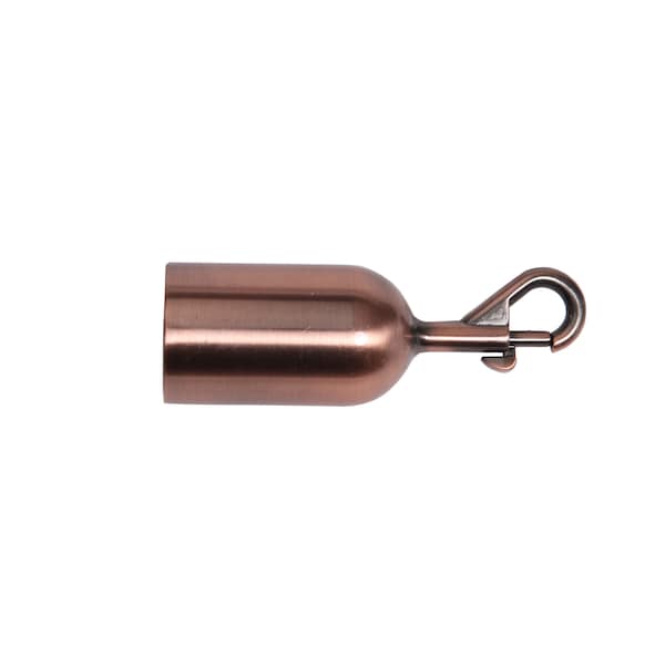 Queue Solutions 6' Velour Stanchion Rope, 1.5" dia., Blue, Antique Copper Snap Ends - 245BL6-SESLAC