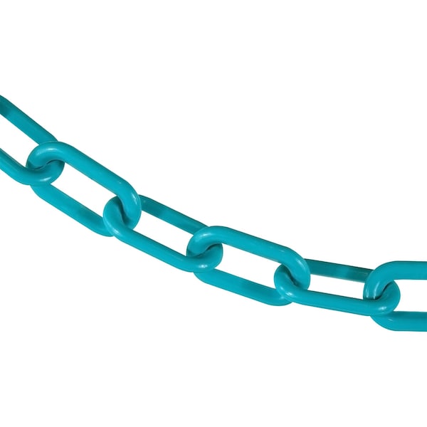 Mr. Chain 2" x 500' Turquoise Plastic Safety Chain - 50056-500