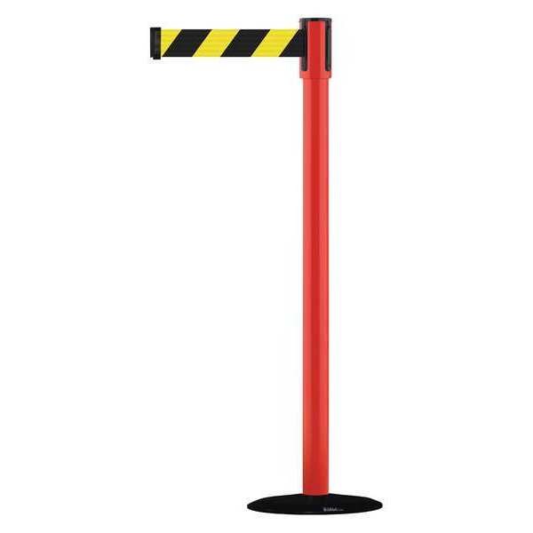 Tensabarrier Barrier Post with Belt, 7 1/2 ft Length, 38 in Post Height, No Legend - 890B-33-21-21-STD-NO-D4X-C