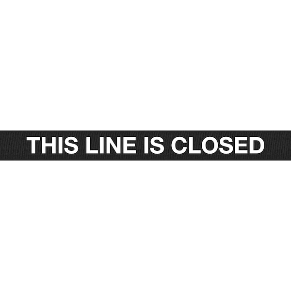 Queue Solutions WallMaster 400, Black, 15' Black/White THIS LINE IS CLOSED Belt - WM400B-BWLC150