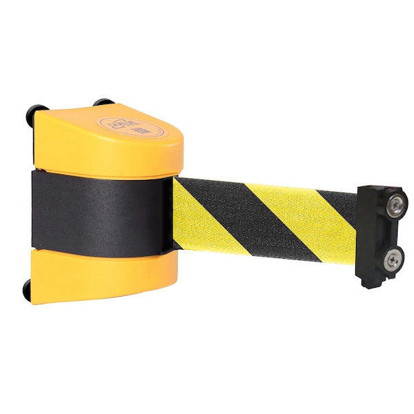Queue Solutions WallPro Magnetic 400, Orange, 15' Yellow/Black BEWARE OPEN PIT Belt - WPM400O-YBBOP150