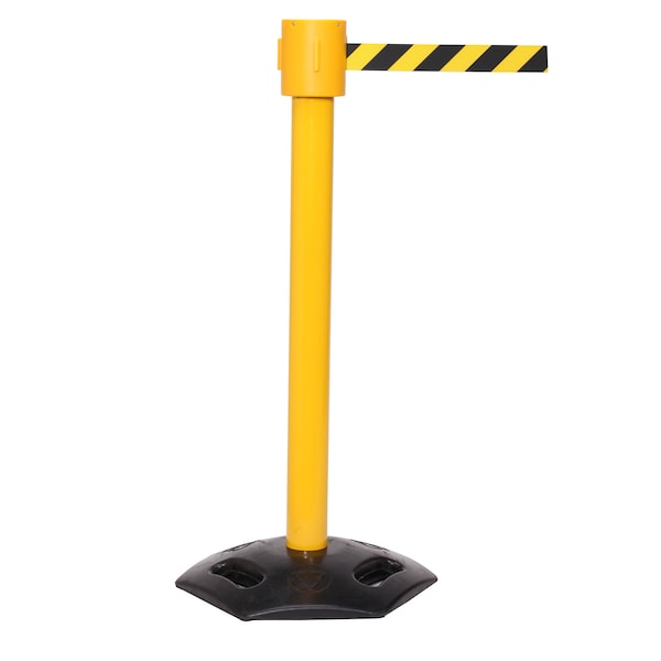 Queue Solutions WeatherMaster 335, Yellow, 35' Yellow/black ESD PROTECTED AREA Belt - WMR335Y-YBEPA350