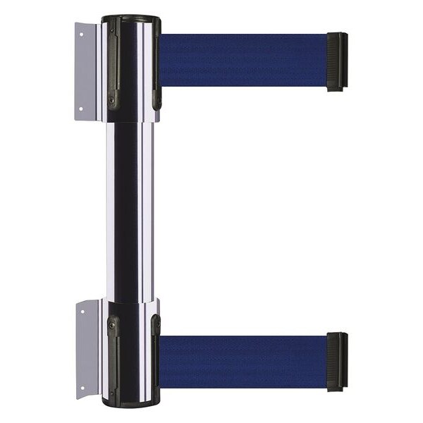 Tensabarrier Belt Barrier, Polished Chrome, 13 ft Length, 16 1/2 in Post Height, No Legend - 896T2-1P-MAX-L5X-C