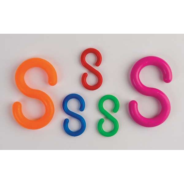 Zoro Select S-Hook for Plastic Chain Barrier, Black, 2 93/100 in Length, Gloss - 80303-10
