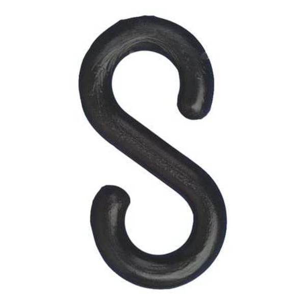 Zoro Select S-Hook for Plastic Chain Barrier, Black, 2 93/100 in Length, Gloss - 80303-10