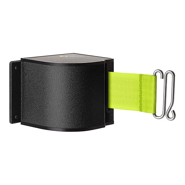 Lavi Industries Warehouse Quick Mount Retractable Belt Barrier, Black, 18 ft Length, No Legend, Wrinkle - 50-3016M/WB/18/FY