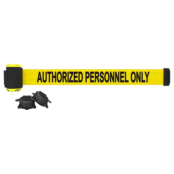 Banner Stakes Magnetic Retrctble Belt Barrier, 7ft, Yllw - MH7013