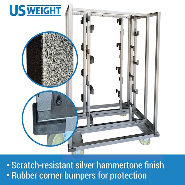 Us Weight Industrial Stanchion Cart, Holds 16 Stanchions - U2521