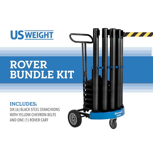 Us Weight Black Steel Rover Cart Kit, U2520BCYB6 - U2520BCYB6