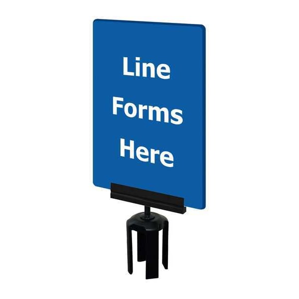 Tensabarrier Acrylic Sign, Blue, Line Forms Here - S17-P-23-7X11-V-HDSB-1701-33