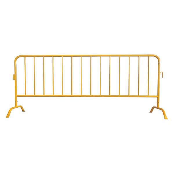 Zoro Select Crowd Control Barrier, Yellow, No Legend, Powder Coated - 31DW07