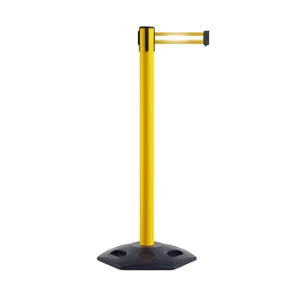 Montour Line Stanchion Belt Barrier Rubber Base Yellow Post 11ft.Y Ref. Belt - P400RB-YW-YRH-110