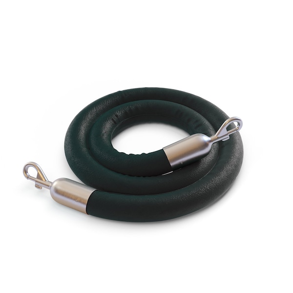 Montour Line Naugahyde Rope Green With SatinStainless Snap Ends 10ft.Cotton Core - PNR150-100-GN-SE-SS