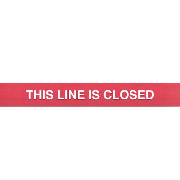 Queue Solutions SafetyPro 250, Red, 11' Red/White THIS LINE IS CLOSED Belt - SPRO250R-RWLC110