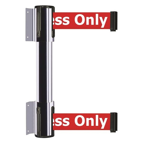 Tensabarrier Belt Barrier, Polished Chrome, 7 1/2 ft Length, 16 1/2 in Post Height, Authorized Access Only - 896T2-1P-STD-RAX-C