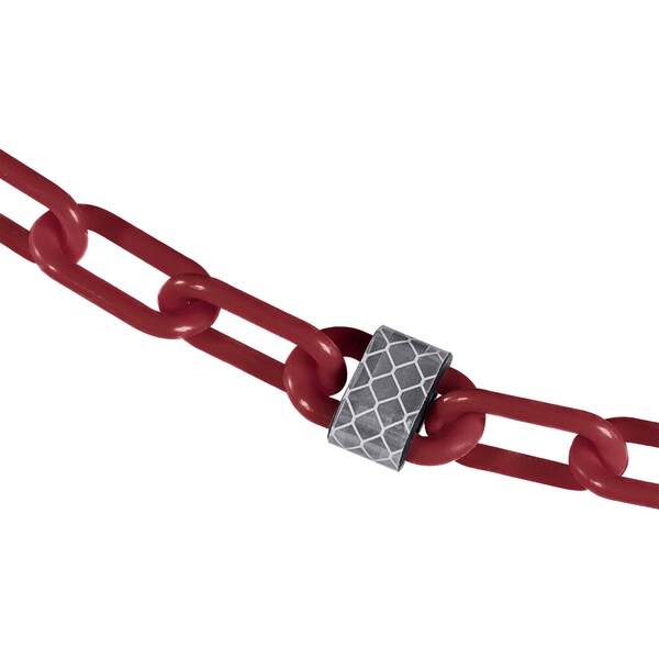 Mr. Chain 2" x 100' Crimson Reflective Plastic Safety Chain - 52058-100