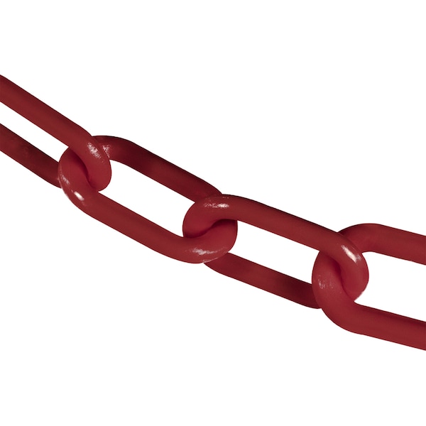 Mr. Chain 3" x 25' Crimson Plastic Safety Chain - 80058-25