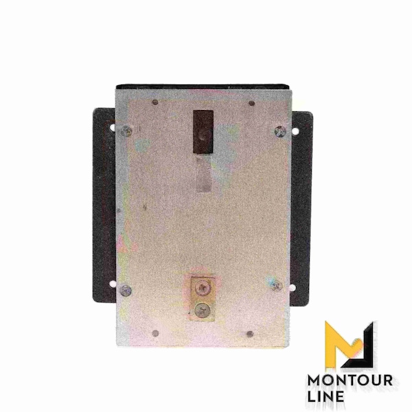 Montour Line Retr. Belt Barrier Black Warehouse Rack Mount, 15ft. Orange Belt (F) - WMX140-BK-OR-WR-S-150