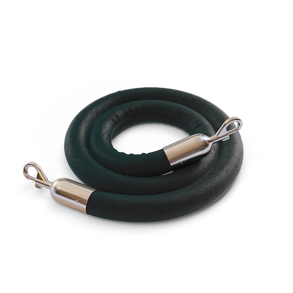 Montour Line Naugahyde Rope Green With Pol.Steel Snap Ends 8ft.Cotton Core - PNR150-80-GN-SE-PS