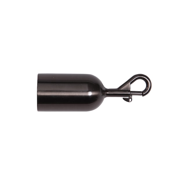 Queue Solutions 6' Velour Stanchion Rope, 1.5" dia., Black, Statuary Bronze Snap Ends - 245BK6-SESLSBZ