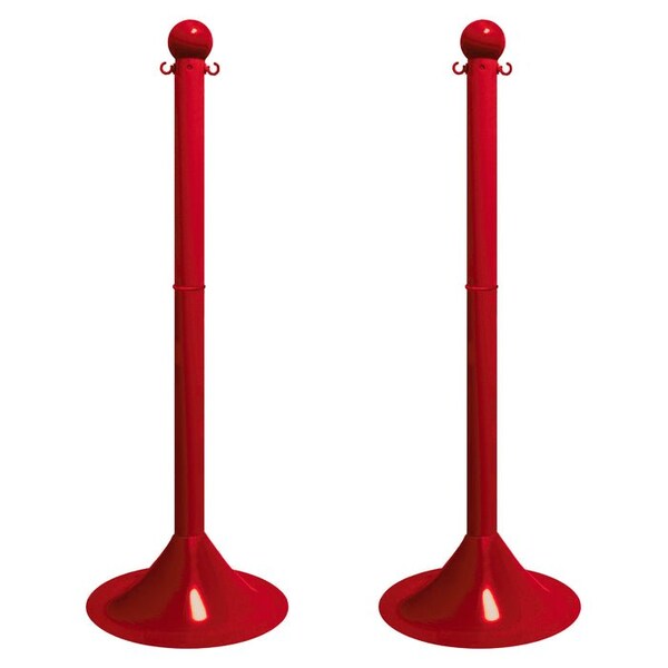 Mr. Chain White Light Duty Stowable Stanchion, 6PK - 93501-6