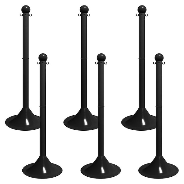Mr. Chain White Light Duty Stowable Stanchion, 6PK - 93501-6
