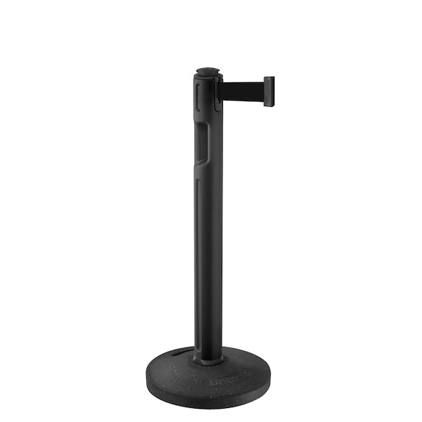 Lavi Industries 38 in H Black Tempest Post With Retractable Belt - 80-5000R/BK/BK