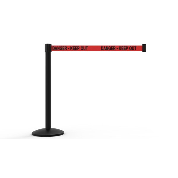 Banner Stakes Retractable Belt Barrier, Red, 7 ft Length, Black - AL6106B