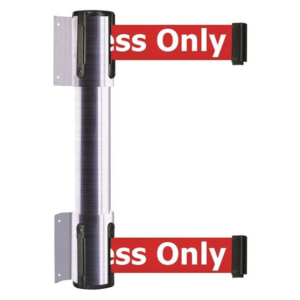 Tensabarrier Belt Barrier, Satin Chrome, 7 1/2 ft Length, 16 1/2 in Post Height, Authorized Access Only - 896T2-1S-STD-RAX-C