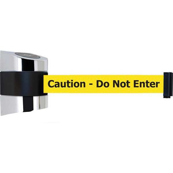 Tensabarrier Belt Barrier, Chrome, Belt Color Yellow - 897-30-S-1P-NO-YAX-C