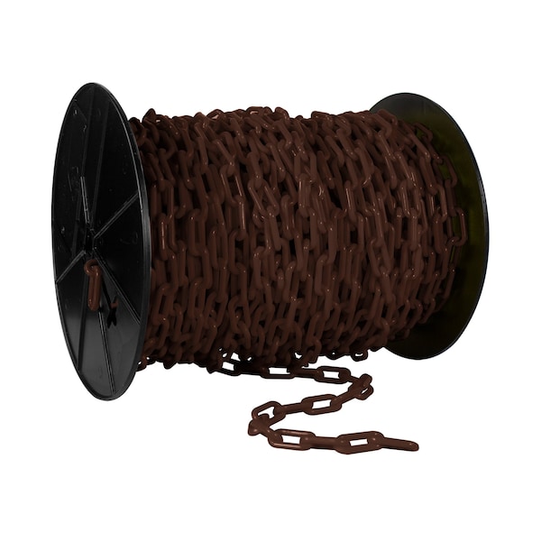 Mr. Chain 1.5" x 200' Brown Plastic Safety Chain - Reel - 30110