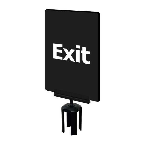 Tensabarrier Acrylic Sign, Black, Exit (Front), Exit Please Do Not Enter (Back) - S03-P-33-7X11-V-HDSB-1701-33
